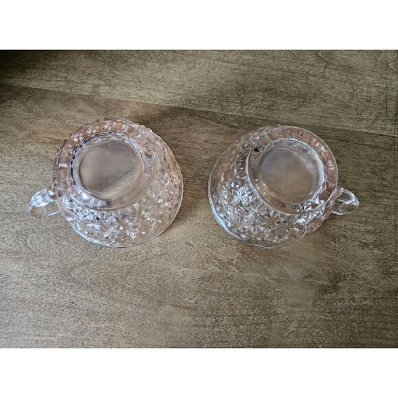 Vintage Pink Jeanette Glass Buttons & Bows Cups Set of 2 - Picture 8 of 8